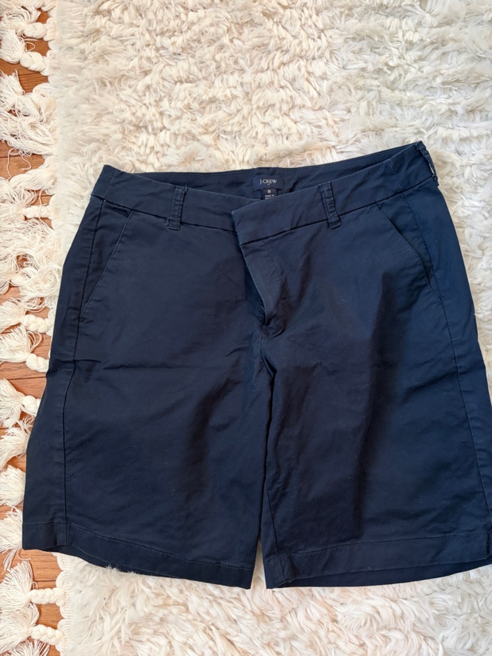 J. Crew Navy Twill Bermuda Shorts Sz 8